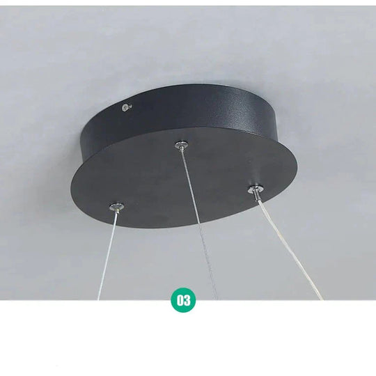Household Simple Led Dining Room Lights Bedroom Wrought Iron Circular Lighting Lamps Pendant