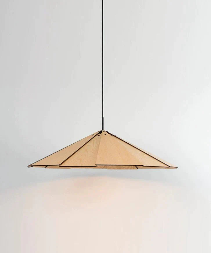 Nordic Minimalist Cafe Homestay Modern Wooden Flying Saucer Chandelier Pendant