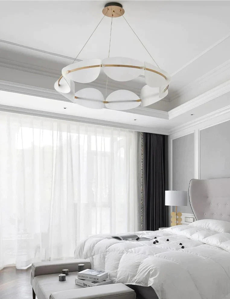 Circular Household Simple Petal Warm Chandelier Pendant
