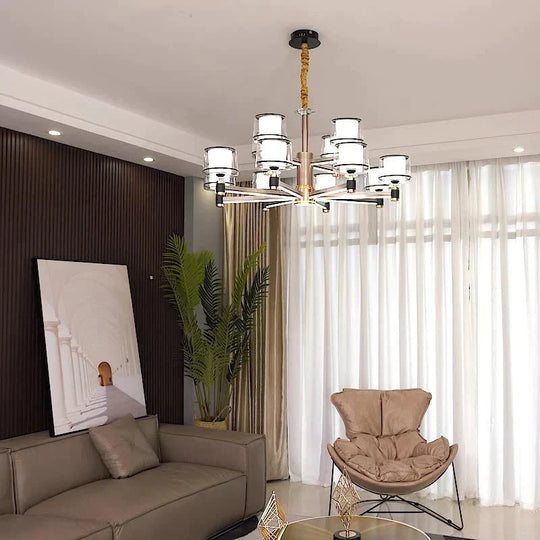 Simple Modern Living Room Lamp Atmospheric Household Arm Light Luxury Chandelier Pendant