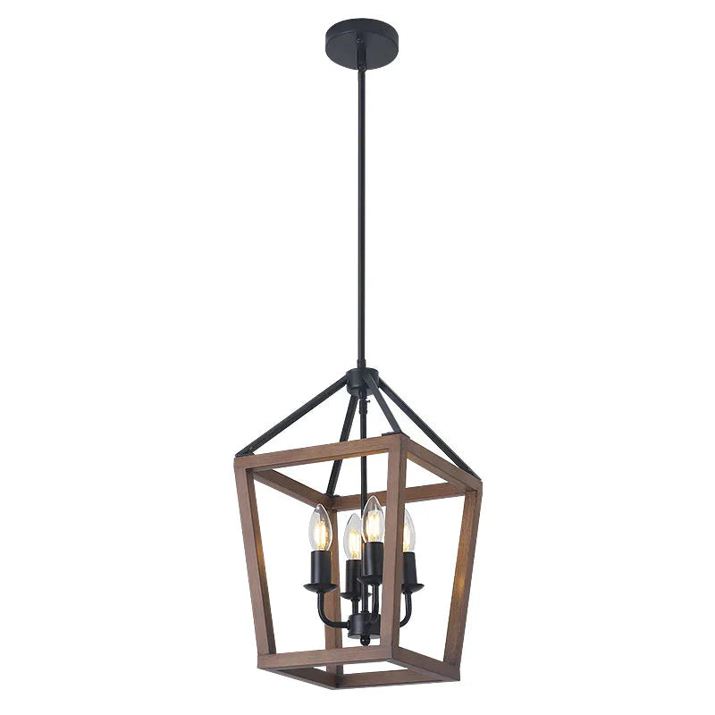 American Retro Four - Headed Iron Chandelier As Show Pendant