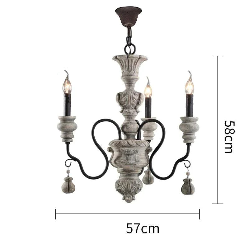 Nordic Country Retro Chandelier Nostalgic Living Room Restaurant Light In The Bedroom Wrought Iron