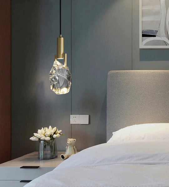 All - Copper Original Stone Crystal Bedroom Bedside Decorative Pendant Light