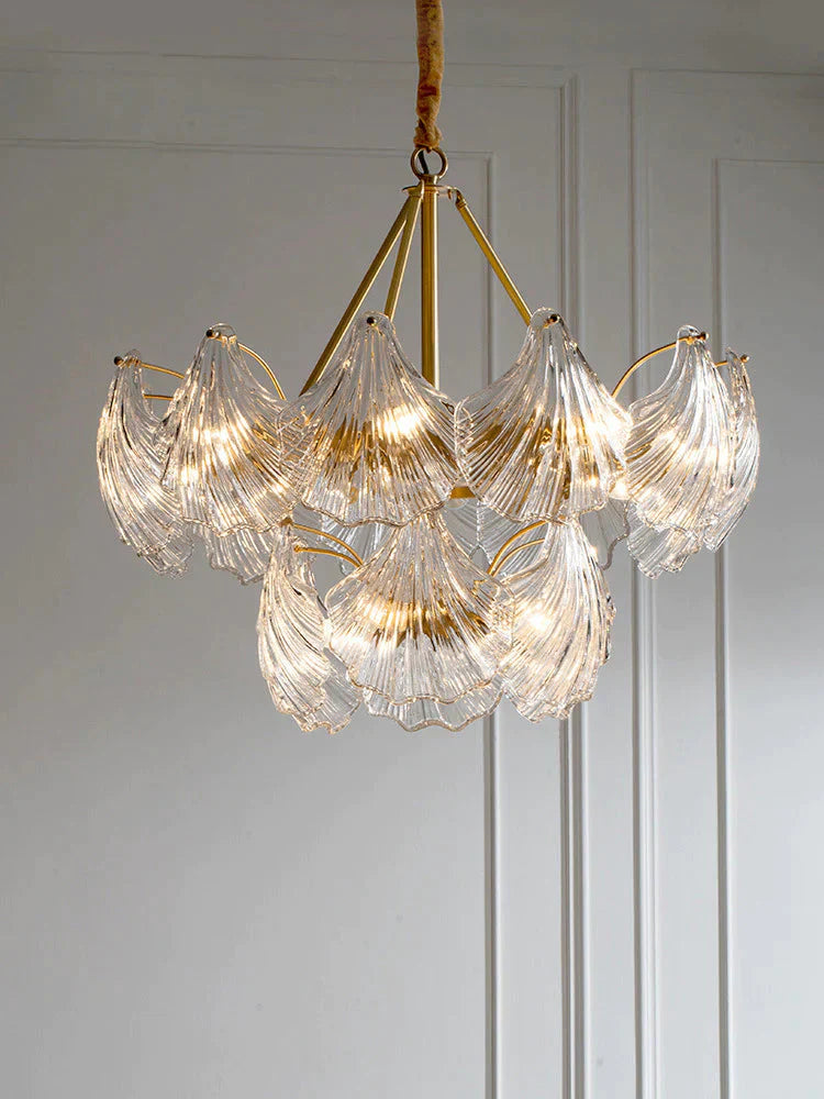 All Copper American Shell Bedroom Chandelier Glass Pendant