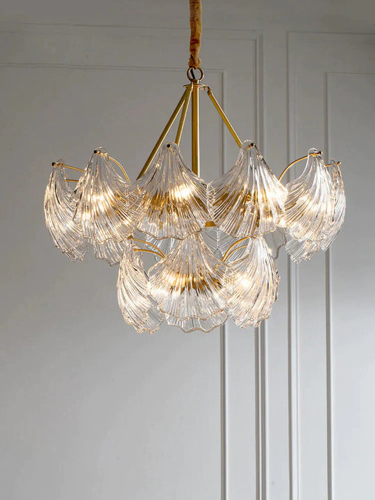 All Copper American Shell Bedroom Chandelier Glass Pendant