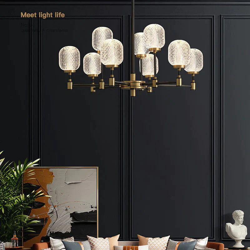 Copper Light Luxury Living Room Chandeliers Home Dining Lamps Pendant