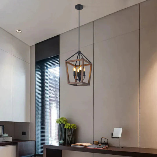 American Retro Four - Headed Iron Chandelier Pendant