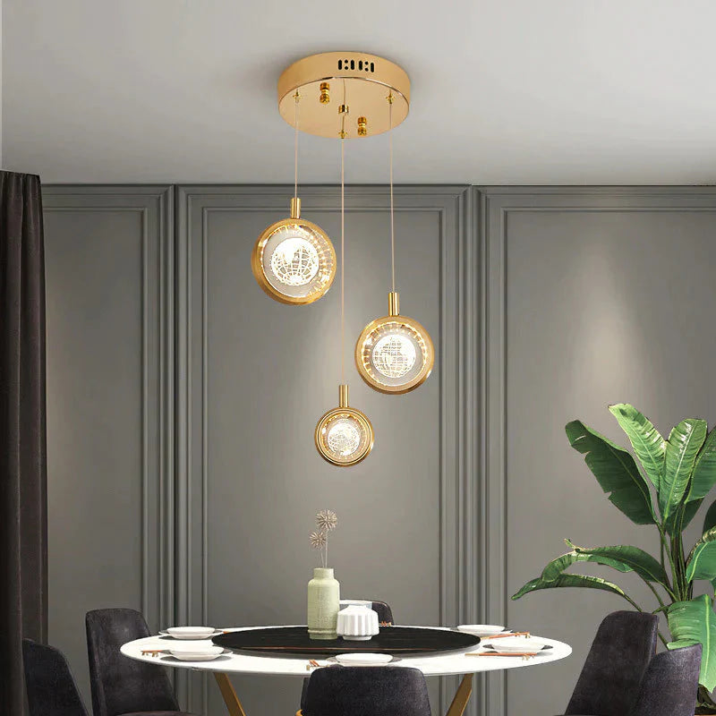 Light Luxury Duplex Villa Crystal Ball Long - Line Chandeliers Pendant