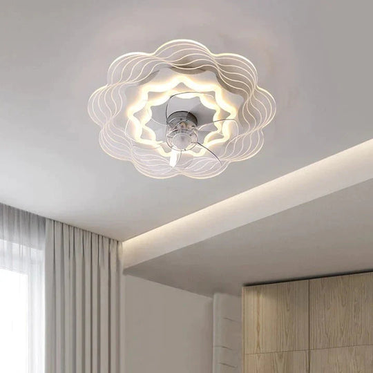 Ceiling Fan Lamp Bedroom Restaurant Creative Personality Ultra - Thin Invisible With