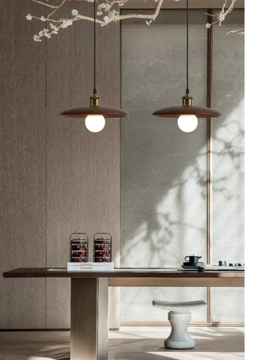 Nordic Solid Wood Lamp Restaurant Chandelier Single Head Art Pendant