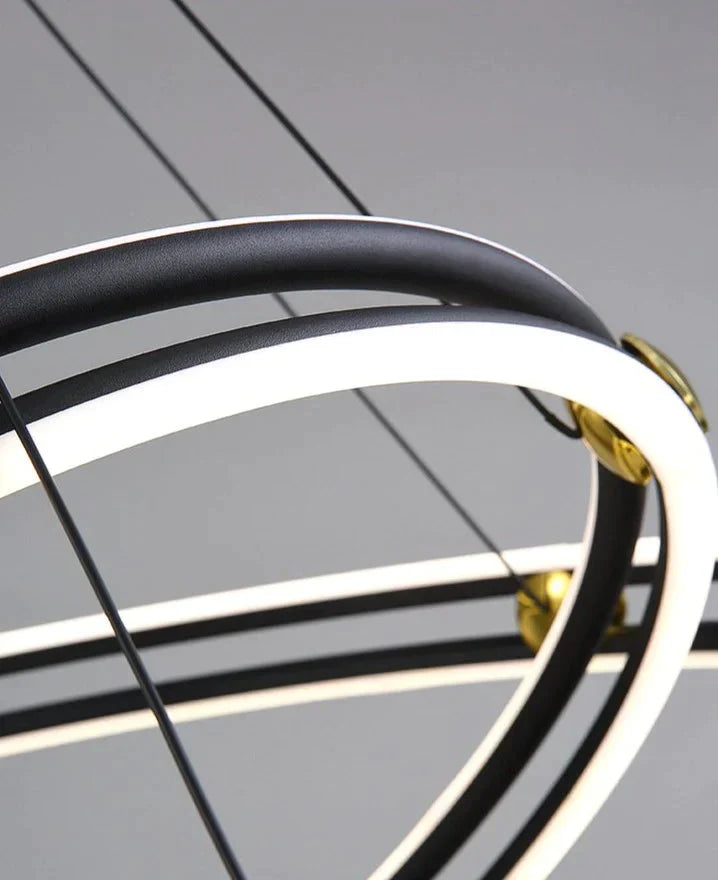 Simple Living Room Chandelier Aluminum Annular Ring Pendant