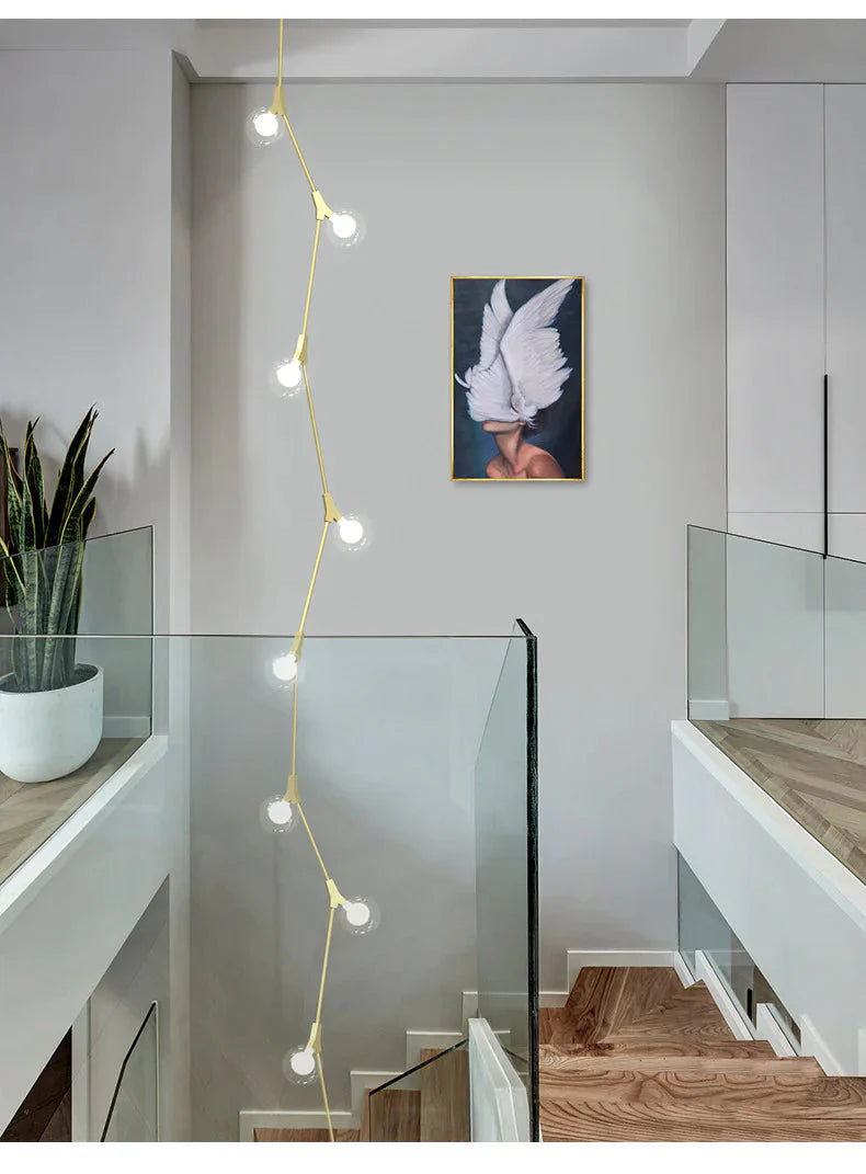 Stair Long Chandelier Modern Simple Personalized Creative Lamp Pendant