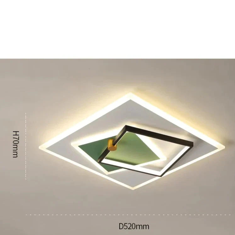 Nordic Living Room Lamp Led Ceiling Square Household Bedroom Dining Simple Modern Atmosphere
