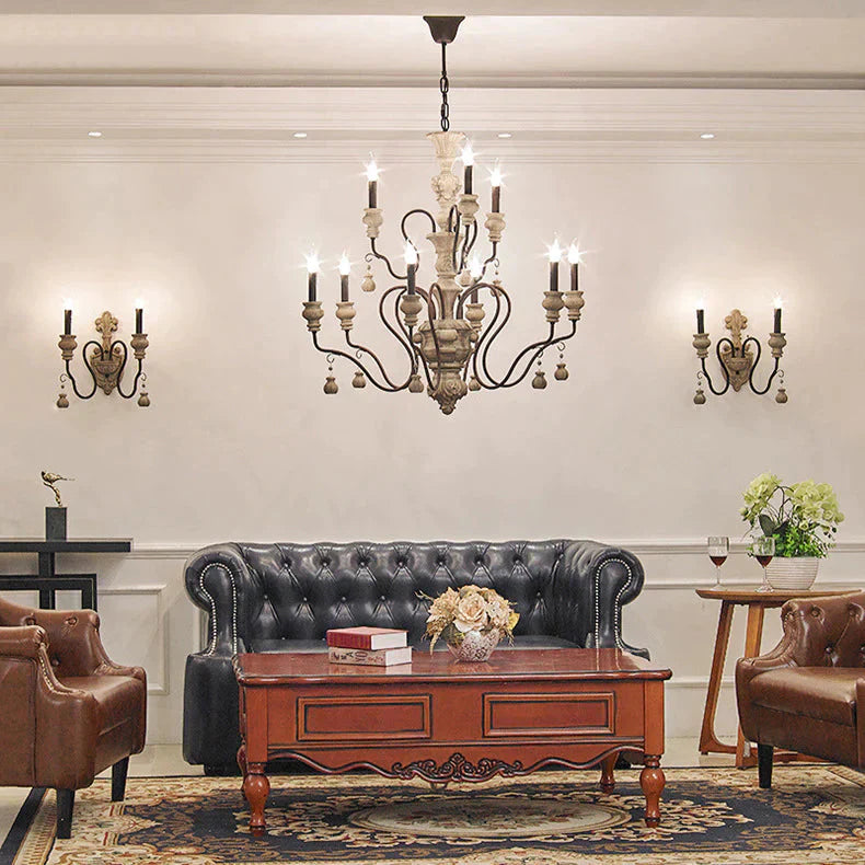 Nordic Country Retro Chandelier Nostalgic Living Room Restaurant Light In The Bedroom Wrought Iron