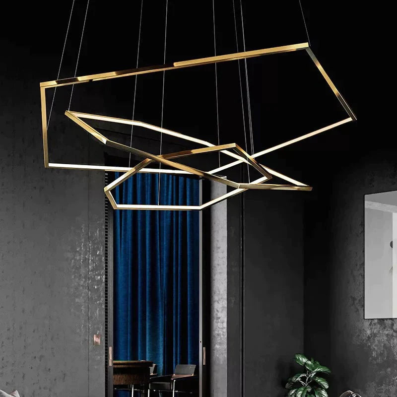 Led Chandelier Restaurant Living Room Creative Designer Model Stainless Steel Pendant