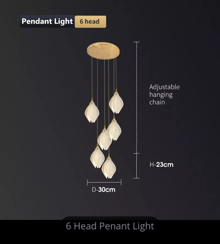 New Nordic Simple Ceramic Magnolia Restaurant Chandelier Hotel Sales Office Personality Bedroom
