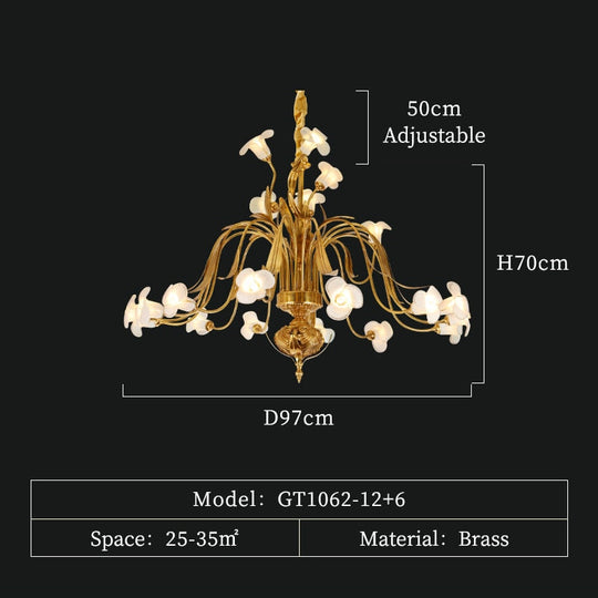 Avignon - European All Copper Chandelier For Living Room Restaurant Staircase And Villa Lighting