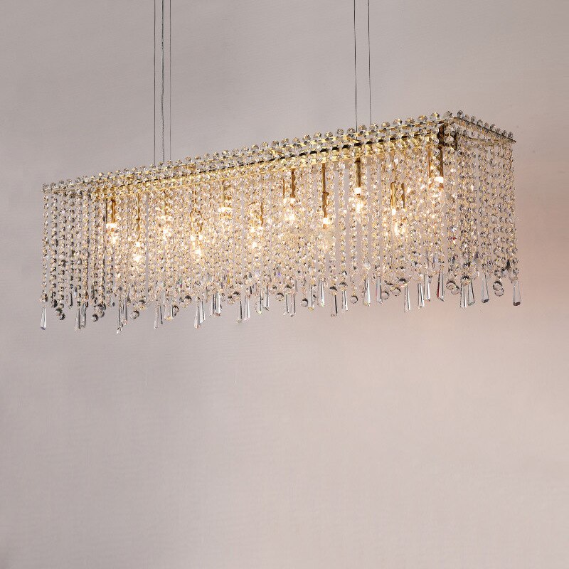Modern Crystal Chandelier For Parlor Dining Room Kitchen Bedroom Lighting Fixtures E14 Bulb Gold
