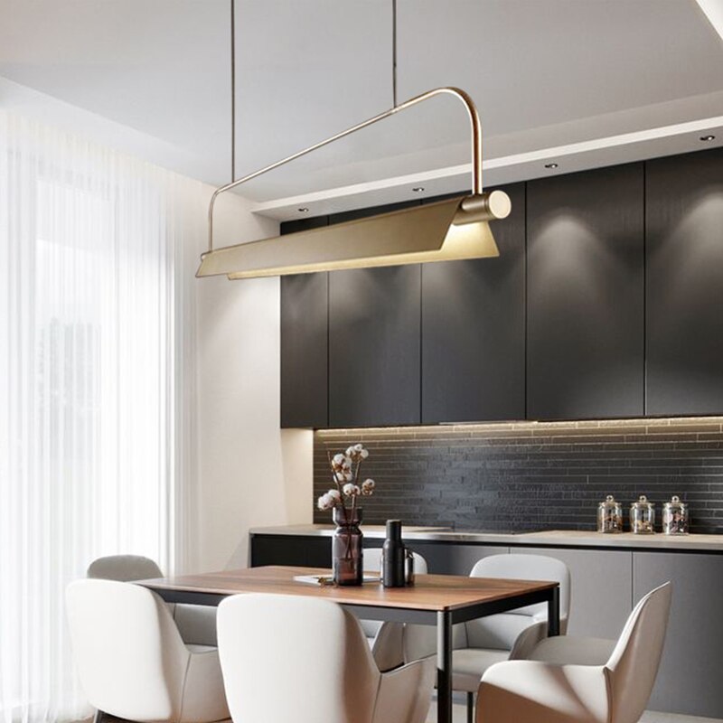 Modern Led Restaurant Chandelier Nordic Long Office Lighting Bar Study Lamp Pendant Light