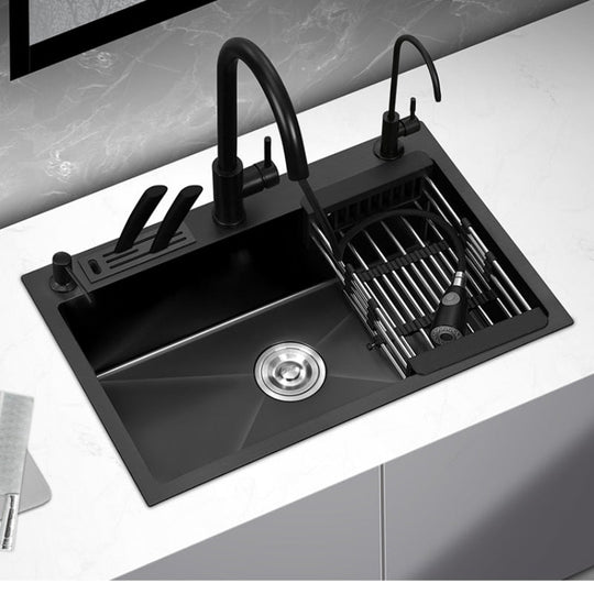 Black Stainless Steel Single Bowl Kitchen Sink Undermount Dishwasher Sink