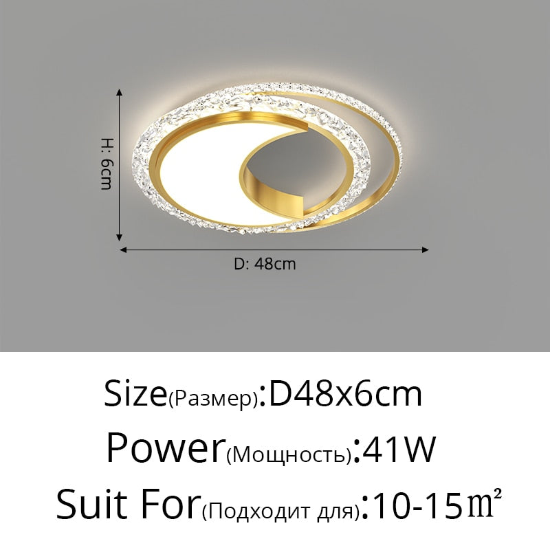 Nordic Bedroom Recessed Led Ceiling Lights Post - Modern Luxury Crystal Creative Living Room