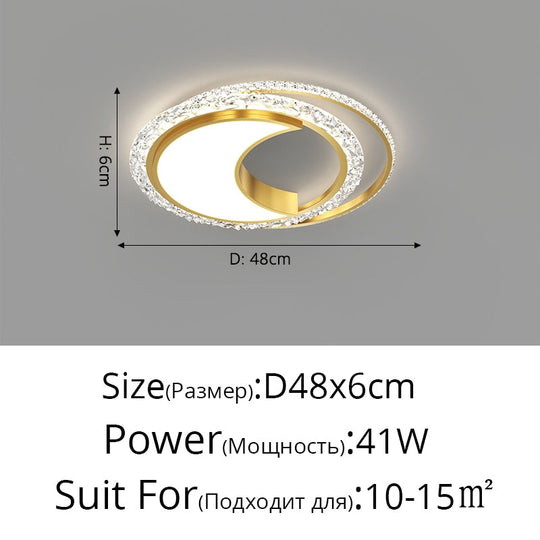 Nordic Bedroom Recessed Led Ceiling Lights Post - Modern Luxury Crystal Creative Living Room