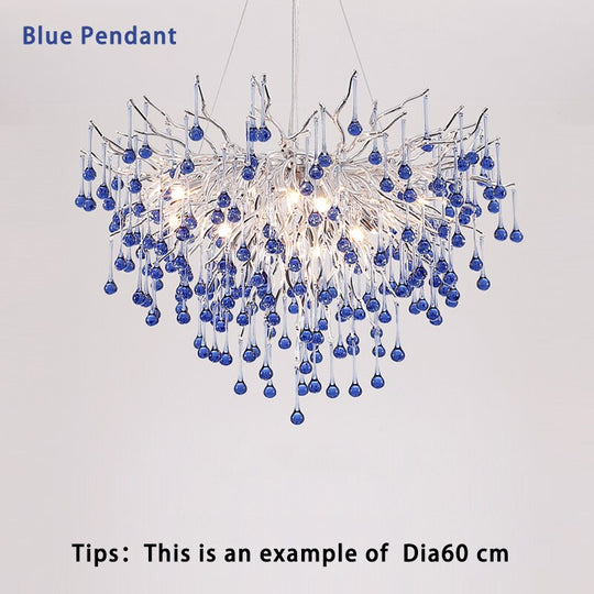 Creative Tree Branch Chandelier For Bedroom Girl Room Decoration Hanging Lamp Lovely Cute Pink Blue