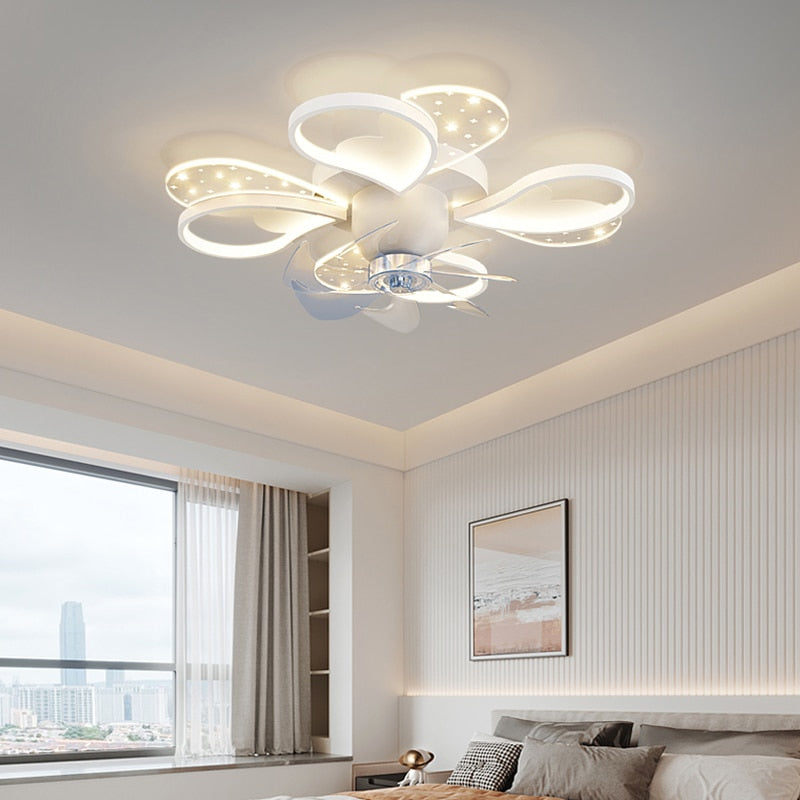 Nordic - Inspired Ceiling Fan Light Lamp - Ideal For Bedroom And Dining Room Decor With Led Lights