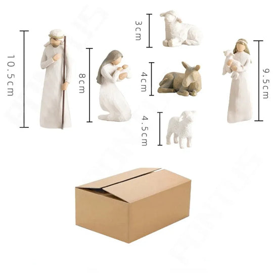 Christ Birth Of Jesus Manger Ornament Nativity Scene Decoration Resin Crafts Statue Christmas Crib