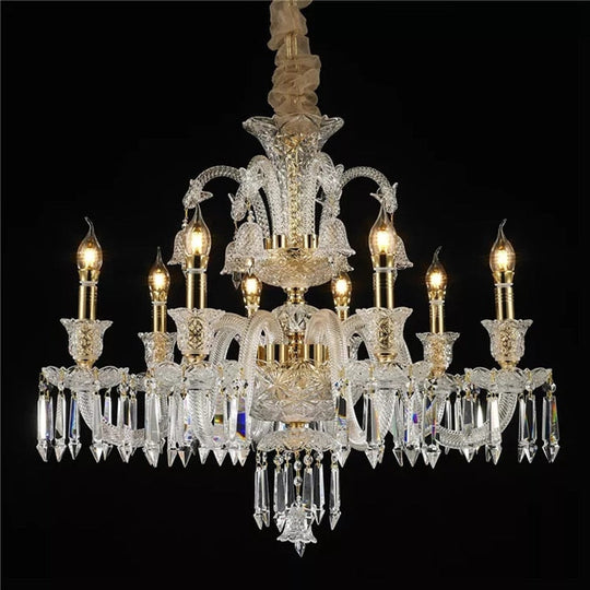 Vintage Crystal Chandelier - Luxurious Lighting Fixture For Living Dining And Bedroom