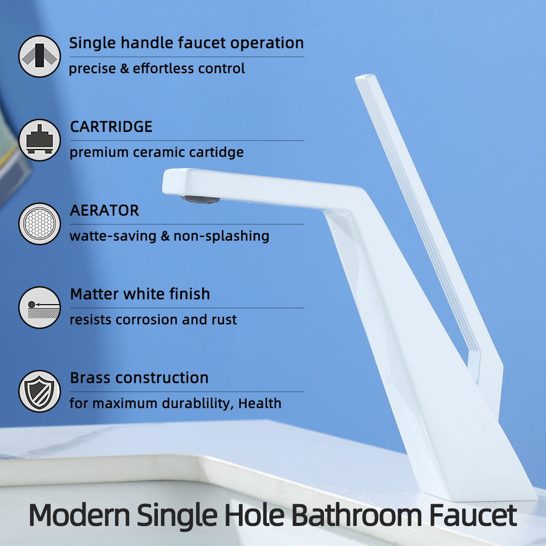 Basin Faucet Modern Bathroom Mixer Tap Black/Chrome Wash Single Handle Hot And Cold Waterfall