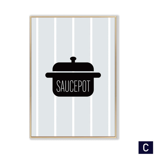 Black White Canvas Painting Nordic Kitchen Quotes Wall Posters Art Prints Pictures For Dining Room