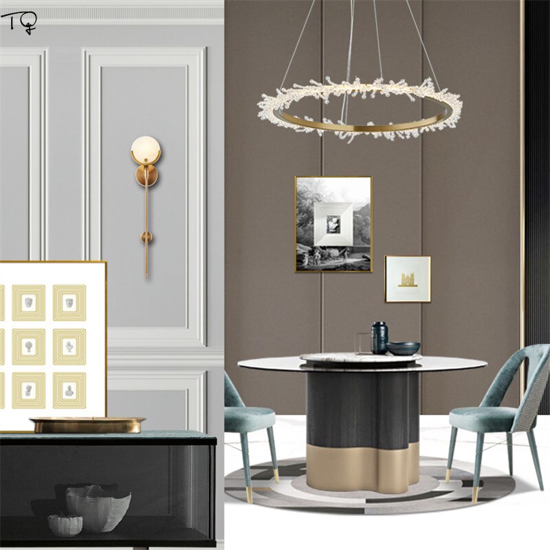 American Fashion Fire Crystal Flower Ring Chandelier Lighting Modern Luxury Simple Suspension