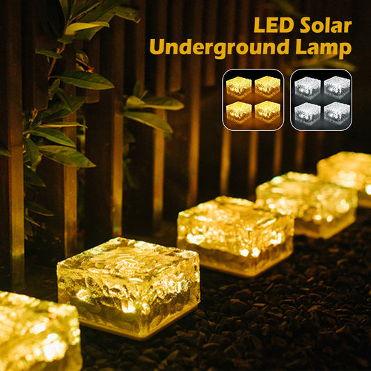 4Pcs Solar Led Lights Outdoor Decor Lawn Lamp Brick Light Sunlight For Landscape Pathway Garden