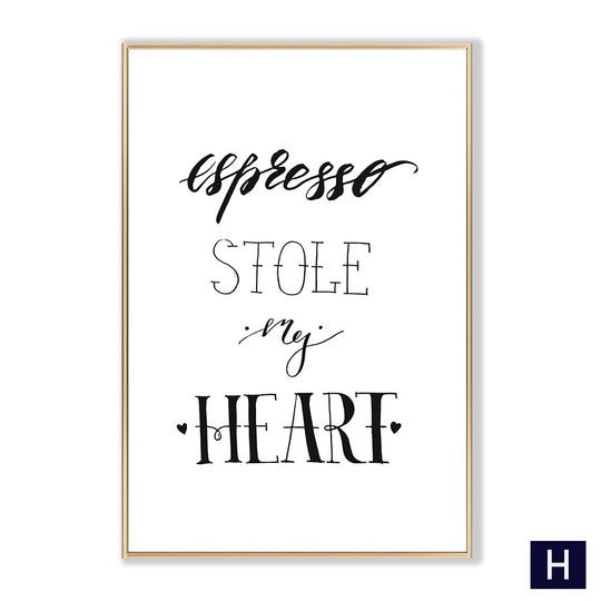 Black White Canvas Painting Nordic Kitchen Quotes Wall Posters Art Prints Pictures For Dining Room