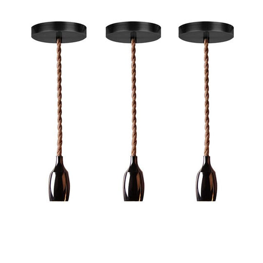 Retro Hemp Rope Industrial Chandelier Base Electroplating Bottle Pendant E27Lamp Holder Kitchen