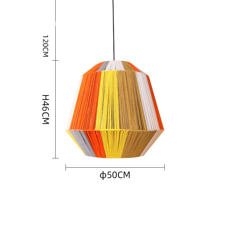 Retro Japanese Loft Wood Chandeliers Homestay Aisle Cafe Bar Hemp Rope Rattan Art Restaurant