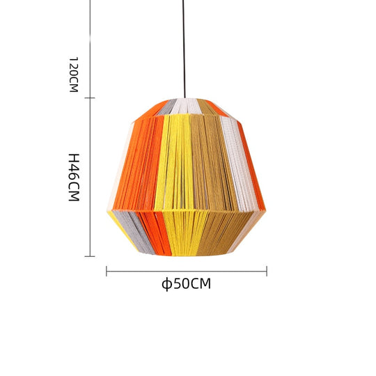 Retro Japanese Loft Wood Chandeliers Homestay Aisle Cafe Bar Hemp Rope Rattan Art Restaurant