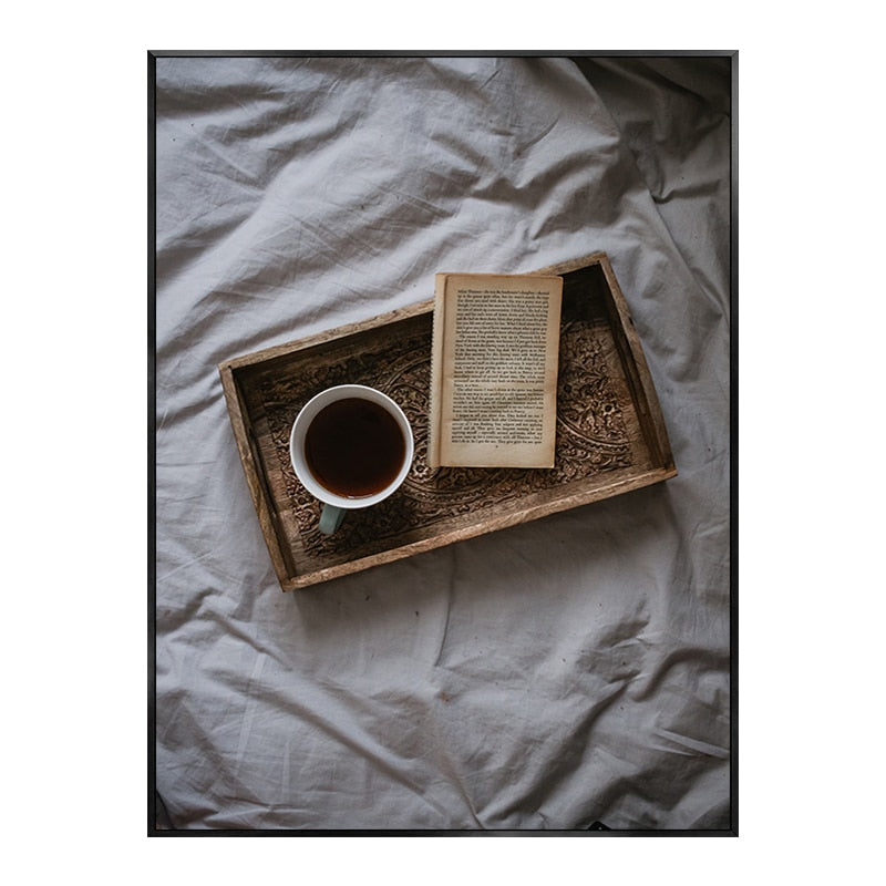 Nordic Coffee And Afternoon Tea Canvas Wall Art: Decorative Poster Prints 13X18Cm No Frame /