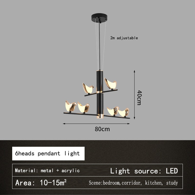 Modern Hallway Stair Led Pendant Lamp Light Creative Mounted Bird Wall Sconce Bedroom Bedside