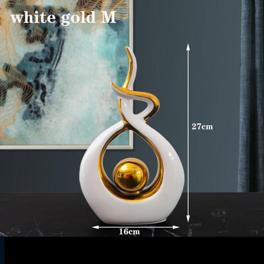 Modern Abstract Art Statue: Ceramics Statue Figurine For Home Decor Unique Ornaments And Sculpture
