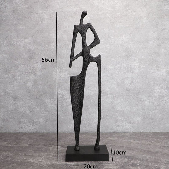 Creative Cast Iron Hay Cutter Statue: Unique Office And Living Room Decor Accessory Black Items