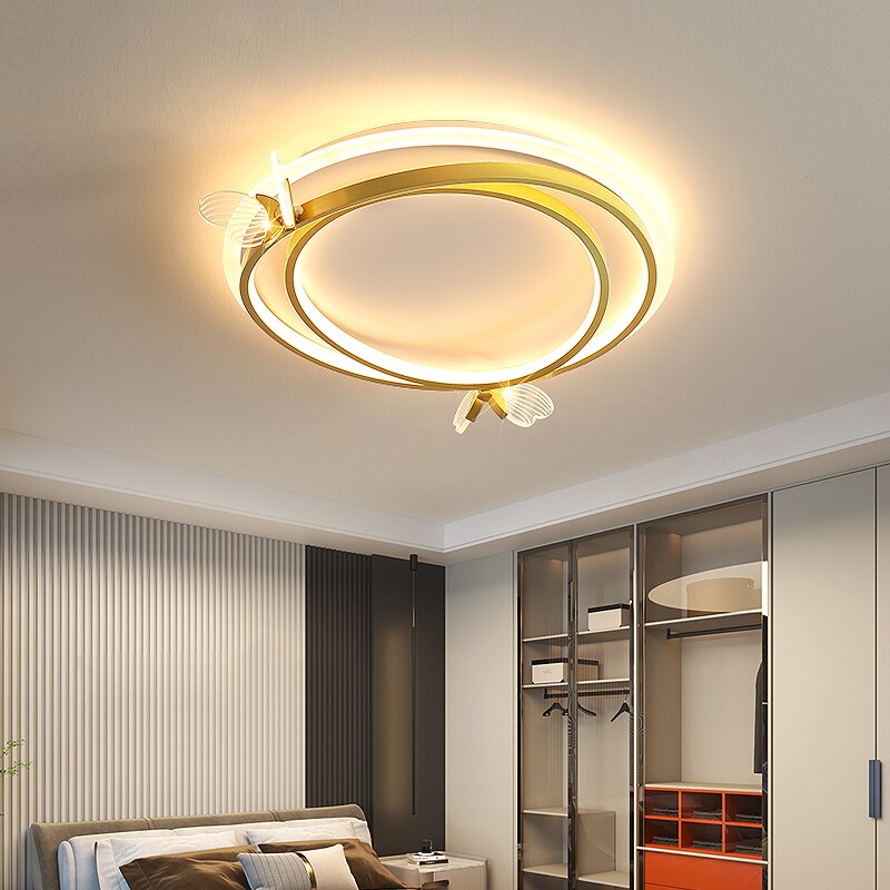 Modern Butterfly Living Room Ceiling Lights Simple Home Bedroom Lamp Nordic Personality Creative