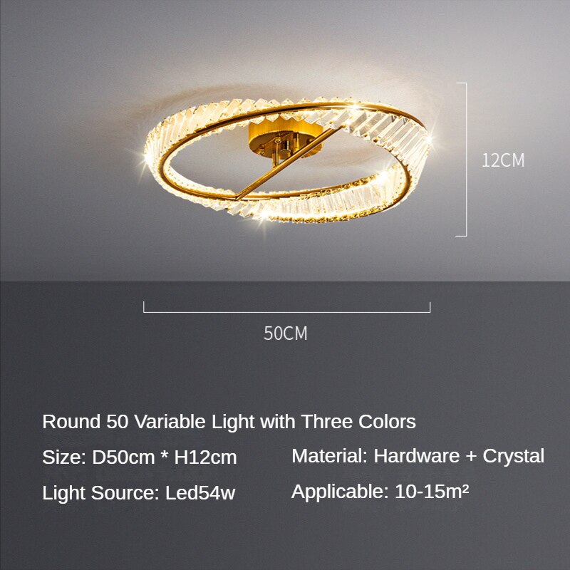 Modern Led Irregular Rings Ceiling Lamps Crystal Bedroom Chandelier Lamp Living Room Lights Luster