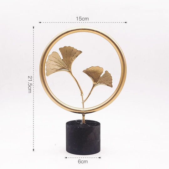Nordic Creative Golden Ginkgo Leaf Ornaments - Modern Crafts For Living Room Decor And Home