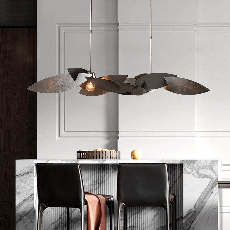 Postmodern Chandelier Luxury Led Living Room Creative Lighting Dark Gold Rectangular Dining