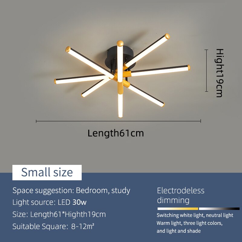 Modern Led Chandelier Ceiling Lights For Living Room Study Bedroom Smart Home Bluetooth Compatible