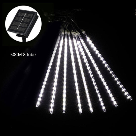 30/50Cm 8 Tubes Meteor Shower Rain Led Fairy String Lights Solar Waterproof Lamp Garden Decor