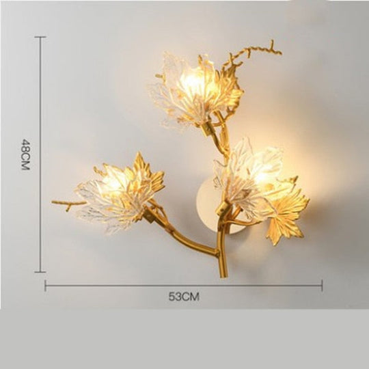 Postmodern Led Glass Chandelier Living Dining Room Bedroom Creative Maple Leaf Decor Pendant Lamps