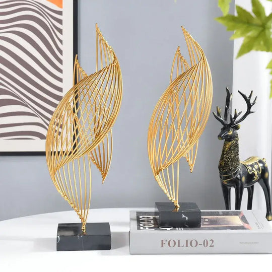 Creative Light Luxury Living Room Porch Decoration Metal Conch Craftsmanship Artwork Modern Home Tv